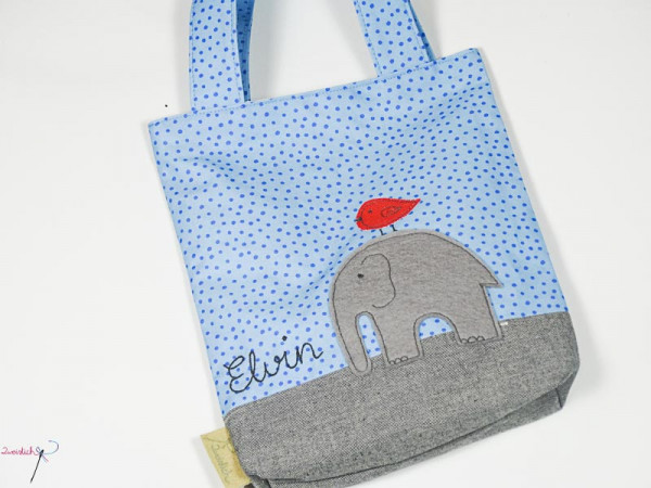 Bio-Kindertasche ELEFANT mit Namen